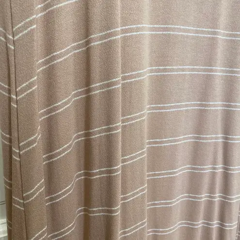Boutique Intersection Beige/White Striped Short Sleeve T-Shirt Dress Size Small
