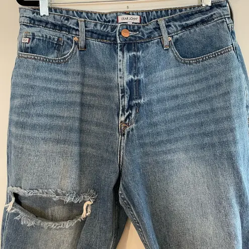 Dear John  Super High Rise Jodi Straight Jeans in Sunnyvale Wash Distressed Sz 30