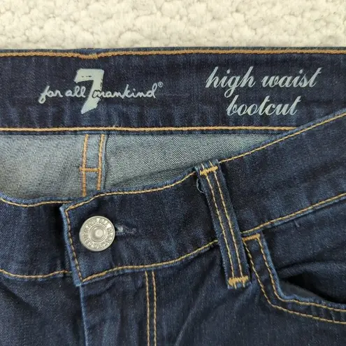 7 For All Mankind  High Waist Boot Cut Jeans Women's 28 Tall Dark Wash Rise