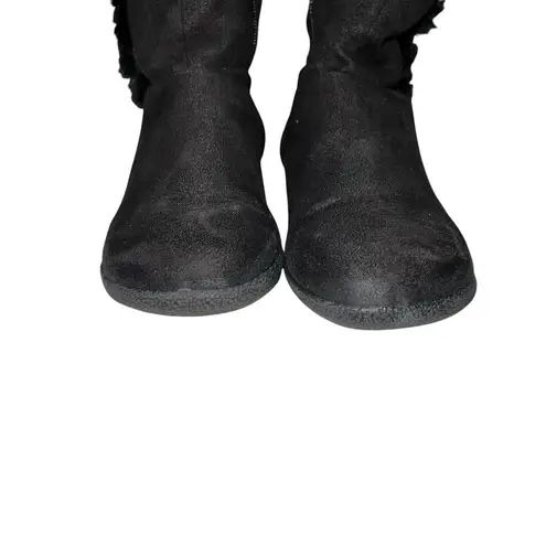 Canyon River Blues Faux Fur Lined Boots Womens 7.5 Black Suede Shoes Toggles