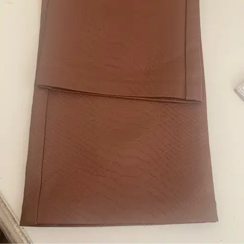 Wilfred EUC Brown Vegan Leather Snake Skin Print High Rise Straight Pants 6