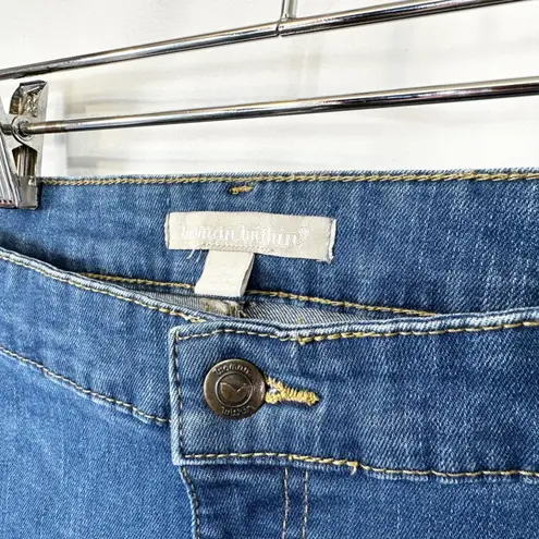 Woman Within  Plus Size 18W Jeans Embroidered Floral Denim Boot Cut Mid Rise 292