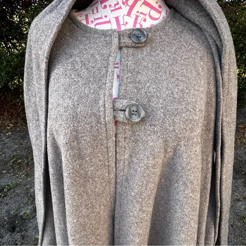 Vintage Rudolf Scherer Wool Cape Cloak With Scarf Steampunk Renaissance Size 40 Tan Size L