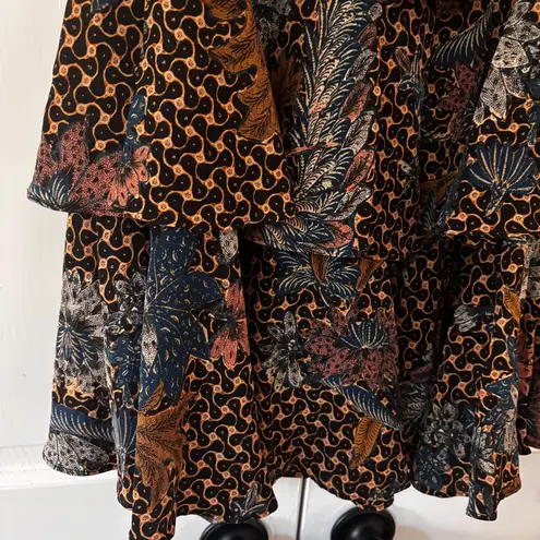 Ulla Johnson Ayla Dress Gerbera Print Ruffle 100% Silk Size 6 Ruffle Mini Dress