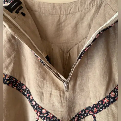 Isabel Marant Neutral Marta Linen Floral Patterned Mini Skirt