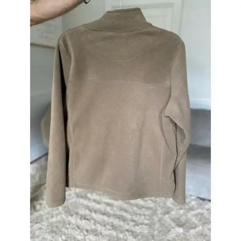 Cabela's Fleece Zip Jacket Brown Green Cozy Buttery Soft Outdoor Granola Autumn