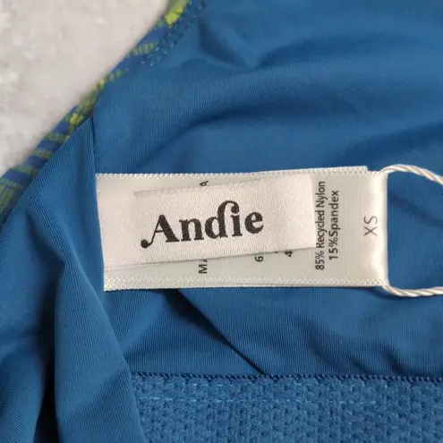 ANDIE Milos One Piece Plaid Green Yellow Blue Buttons Swimwear Size XS New