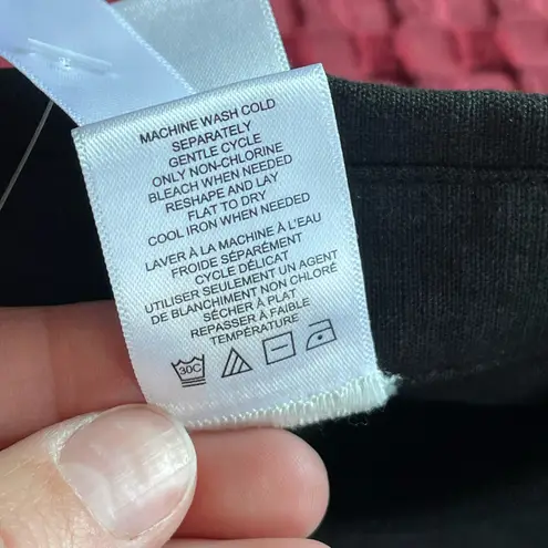 Women’s Black Linen Blend Button Down Shirt Tunic Top S Loose Fit Drawstring Waist