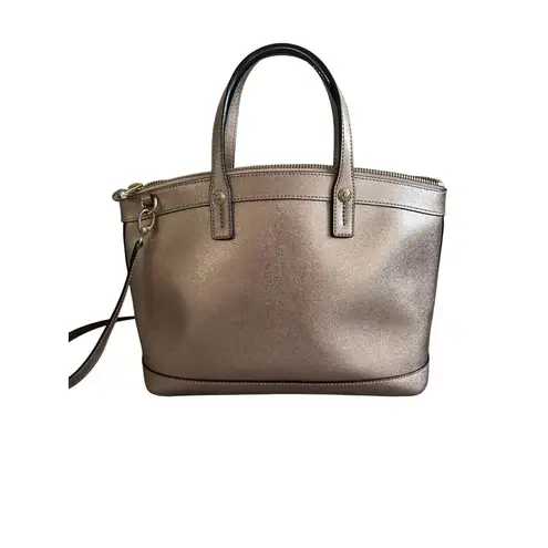 Henri Bendel Rose Gold Saffiano Leather Large Satchel Crossbody Bag