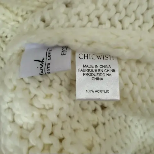 Chicwish ‎ Turtleneck Sweater Chunky cowl neck Knit White Style Size M (No Tag)
