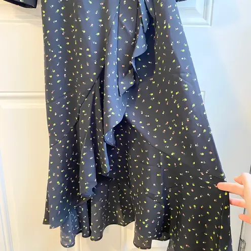 Whistles bright bud print wrap midi dress