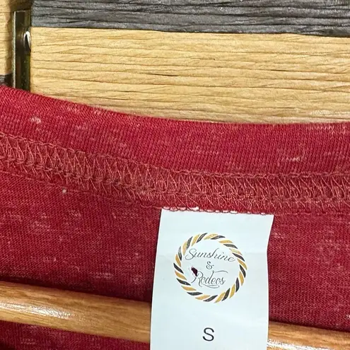 Sunshine & Rodeo‎ Burgundy Camo Stripe Top Size Small