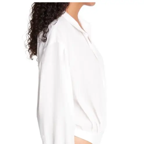 frame denim Frame Women's White Long Sleeves Button Up Shirt Bodysuit - Image 2