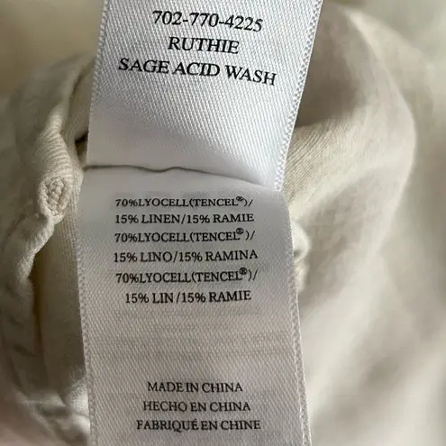 Rails Ruthie Top Sage Acid Wash Sz Medium Tencel/ Linen/ Ramie