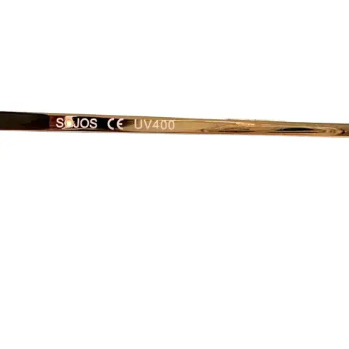 Sojos Women’s Square Oversized Frame Sunglasses in Rose Gold Blue/Brown NIB