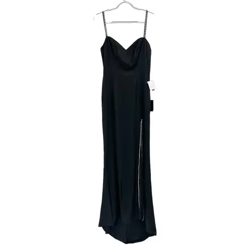 Mac Duggal 55706 Black Beaded Slit Sweetheart Evening Formal Gown Dress Sz 6 NWT