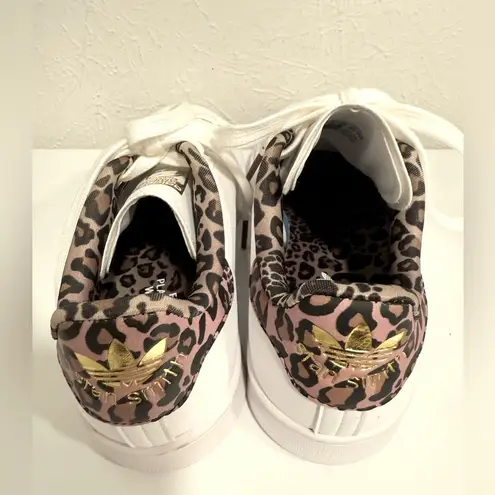 Adidas Originals Stan Smith White Leopard Pink Brown Sneakers Size 5 EUC