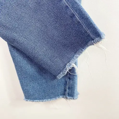 Wild Fable  Medium Wash Blue Denim High Rise Raw Hem Mom Jeans Women's Size 00