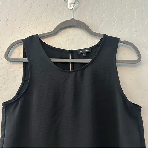 Pleione sleeveless black hi low tank top blouse size small