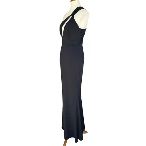 Katie May  Edgy Dress Black MEDIUM One Shoulder Gown Cutout USA Designer $298 NEW