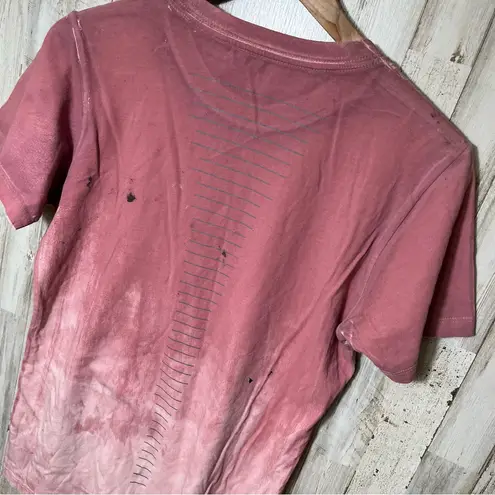 Affliction Y2K Pink White Rhinestone Grunge Painted Thrashed Womens Medium