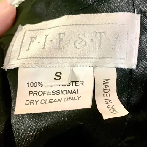 Whimsigoth Black Satin Halter Gown Gothic Witchycore Beaded Slit Corset Formal S