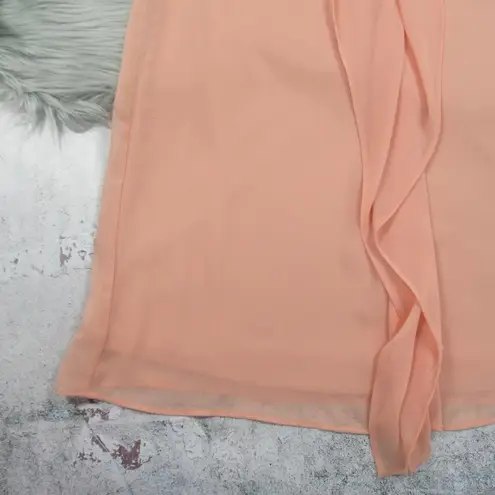 BCBGMAXAZRIA Ruffle Front Sleeveless Chiffon Mini Shift Dress Women’s Size Small