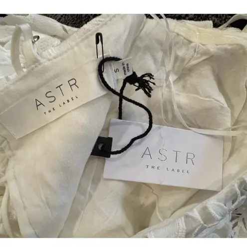 NWT ASTR the Label Joyce Linen Blend Lace Midi Dress Size Small White