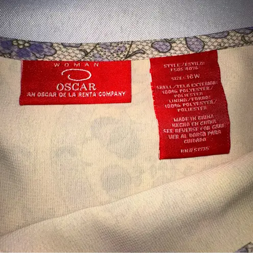 Oscar de la Renta • Cream Purple Floral Skirt Lined Sexy Iconic Y2K 90s Size 16