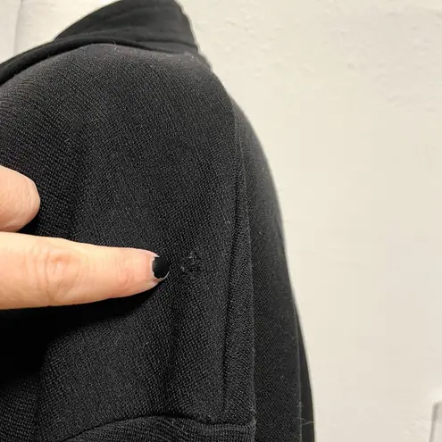 Bryn Walker 100% Wool Open-Front Knit Cardigan Sweater Classic Black size Small