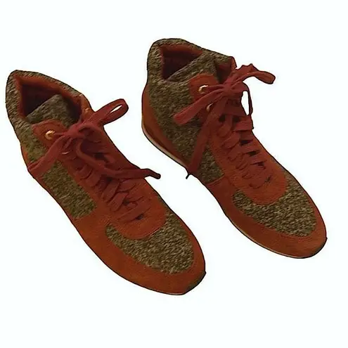 Isaac Mizrahi Live! SOHO Lace-up Suede Low Wedge Sneakers Size 8.5