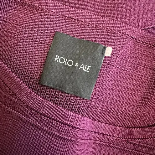 Rolo & Ale Plum Bandage Bodycon Dress Women’s Small Long Sleeve Cocktail Party Red