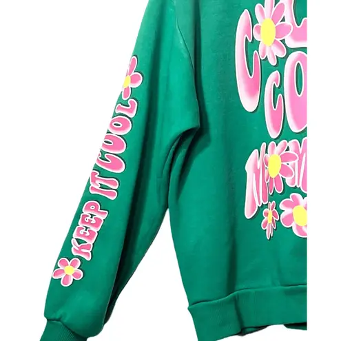 Stradivarius Green Long Sleeve Pullover Sweatshirt Womens Size M Crewneck