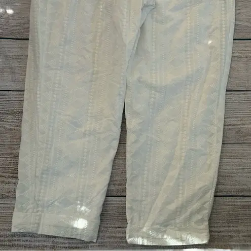 Iorane Laise Lace White Geometric Pattern Jumpsuit Size Large Tie Front NEW