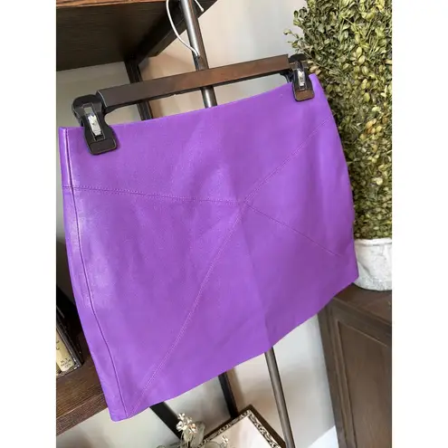 RTA Leather Mini Skirt PURPLE Violet Womens Size 2