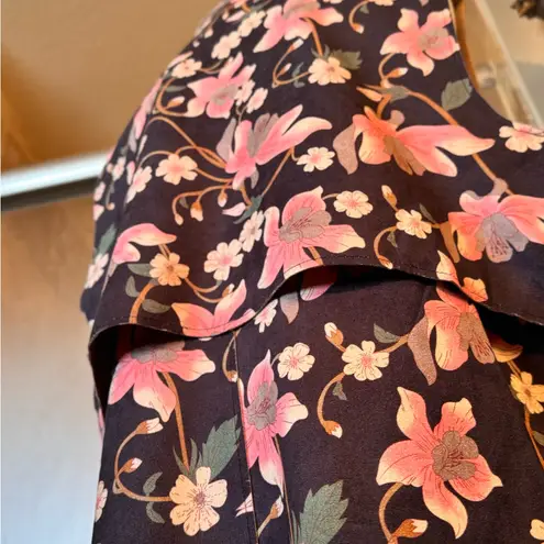 Kate & Mallory Sleeveless Floral Midi Wrap Dress - Pink & Black