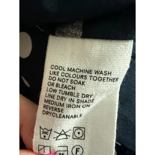 Kowtow Umbrella Skirt Polka Dots Navy & White Size 10 Blue