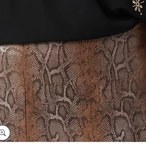 Dennis Basso Brown Metallic Printed Scuba Leggings Size XS NWOT