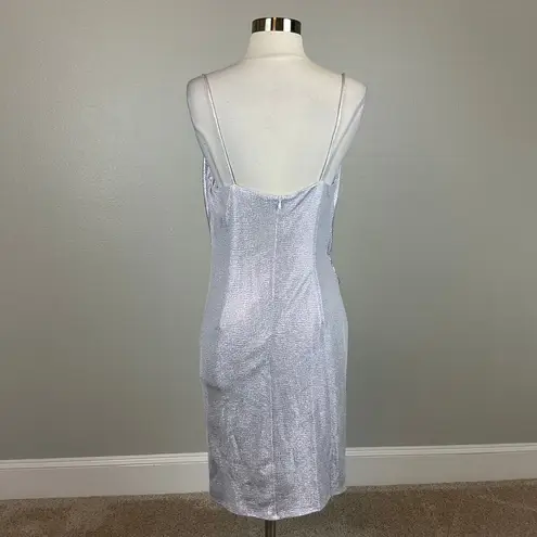 Aidan Mattox  Women's Cocktail Dress Size 10 Purple Metallic Sleeveless Sheath