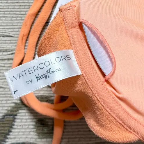 Kenny Flowers Bikini Top Swimsuit Swim Terry Key West Watercolors L Large New Orange