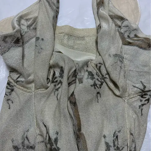 Terani Couture Vintage Terani Sport metallic mesh gold, bronze, brown long sleeve sweater sz M