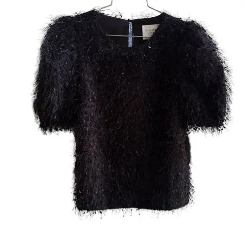 Hyacinth House Tuckernuck BLACK TEXTURED HAZEL BLOUSE NWT XS Black