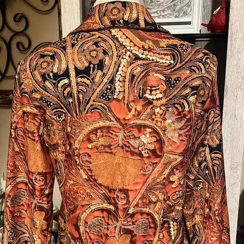 ST. John sport printed jacket size P. All over pattern, fall, maximalism Orange