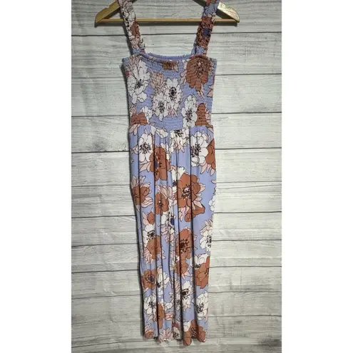 Aritzia Wilfred Chianti Jumpsuit Floral Sleeveless Crop Wide Leg Purple SIZE S