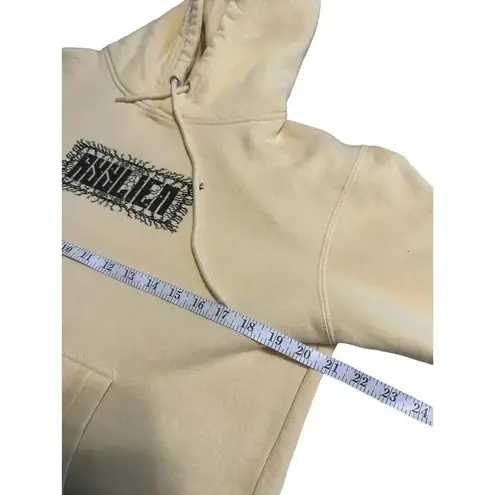 Ayylien Cropped Hoodie Size Small Yellow Hooded Sweatshirt Comfy Soft