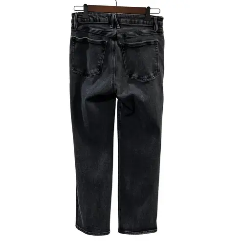 Good American  Women's Distressed Black Cropped Jeans Size 10