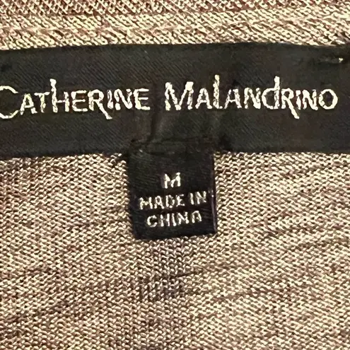 Catherine Malandrino blouse short flutter sleeves metallic finish size M