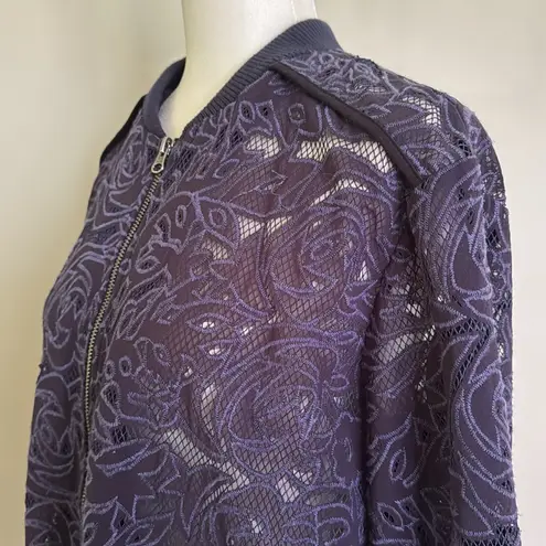 Elevenses Elevenes Anthropologie Lace Zipper Front Jacket