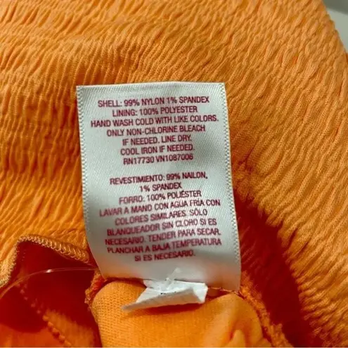 Xhilaration  Women’s Ruffle Texture Bikini Swim Top Neon Orange NWT Swimming Trip