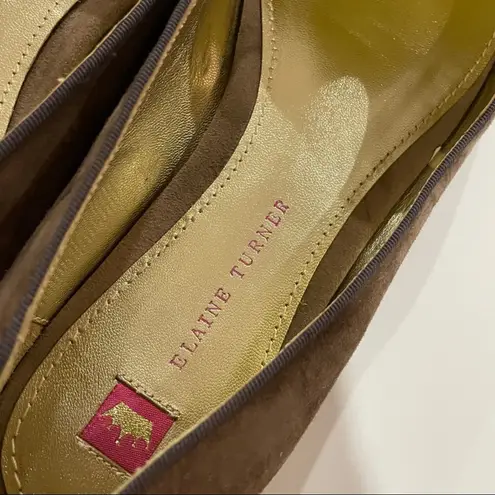 Elaine Turner Brown Leather Studded Flat Loafers Size 10